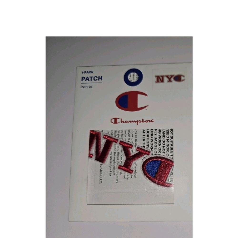 Champion Iron-On Patch Embroidered Logo NYC Classics Script Set s6